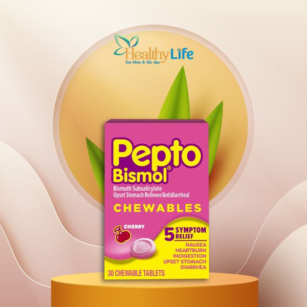  Kẹo ngậm hỗ trợ dạ dày Pepto Bismol vị Cherry 30 viên 