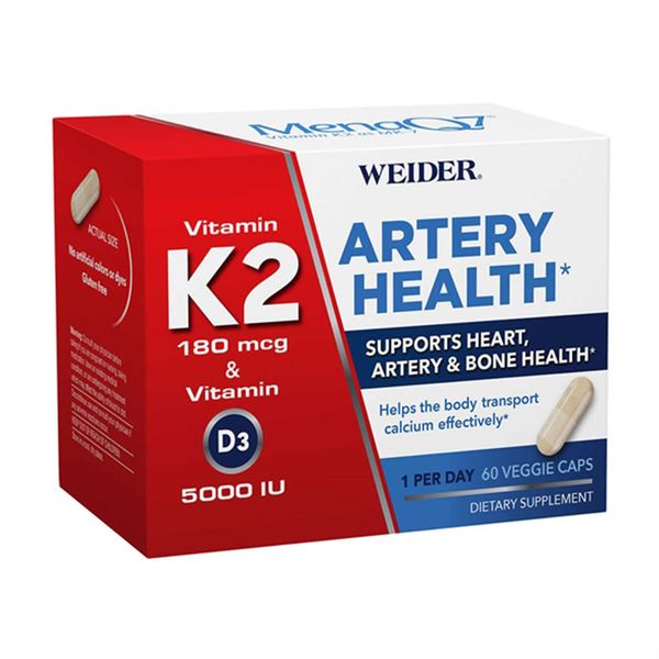  Hỗ trợ tim và xương khỏe mạnh Weider Artery Health Vitamin K2 180mcg 60 viên 