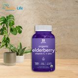  Kẹo Tăng Cường Miễn Dịch Cao Cấp Organic Elderberry Plus C and Zinc, 120 Viên 