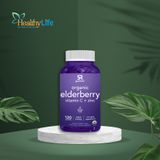  Kẹo Tăng Cường Miễn Dịch Cao Cấp Organic Elderberry Plus C and Zinc, 120 Viên 
