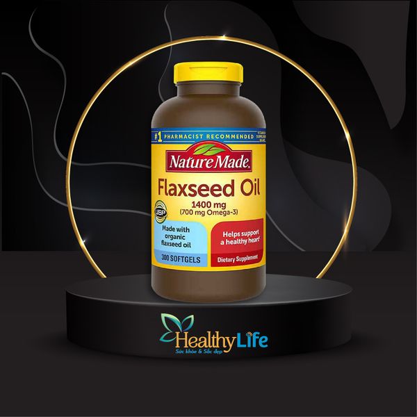  Dầu hạt lanh bổ sung Omega 3 6 9 Nature Made Flaxseed oil 1400 mg hộp 300 viên của Mỹ 