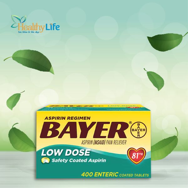  Viên giảm đau và ngăn ngừa nhồi máu cơ tim Bayer Low Dose Aspirin 81mg 400 viên 