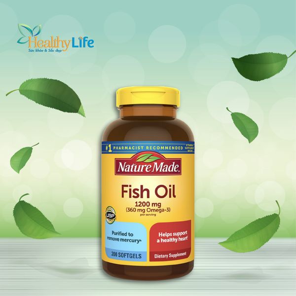  Viên uống dầu cá Omega 3 của Mỹ Nature Made Fish Oil 1200mg hộp 200 viên 