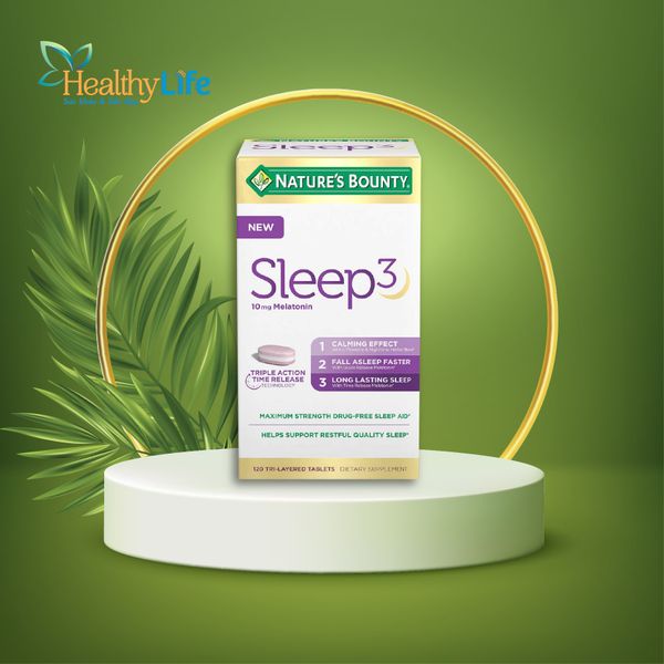  Viên uống hỗ trợ giấc ngủ Nature’s Bounty Sleep3 Melatonin 10mg 120 viên 