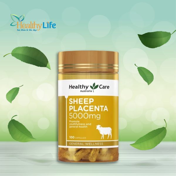  Viên uống nhau thai cừu Healthy Care Sheep Placenta 5000mg 100 viên 