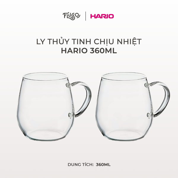  Ly thủy tinh chịu nhiệt Hario 360ml 