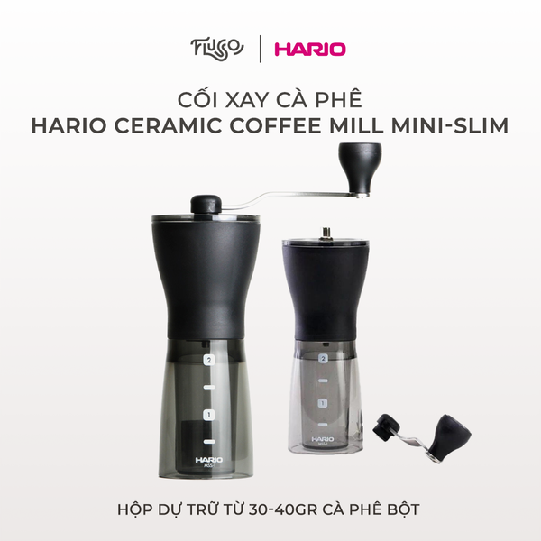  Cối Xay Cà Phê Hario Ceramic Coffee Mill Mini-Slim - Mã MSS-1DTB 