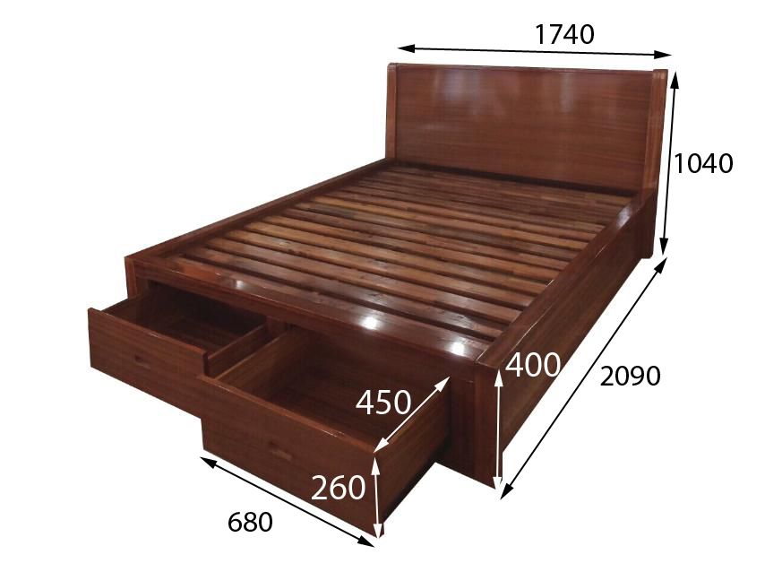 GIƯỜNG CÓ HỘC KÉO 1M6