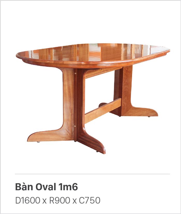 BỘ BÀN ĂN OVAL 1M6 + 6 GHẾ SI 2001