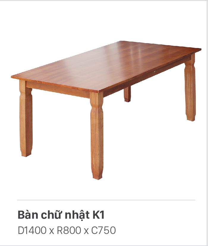 Bàn chữ nhật K1
