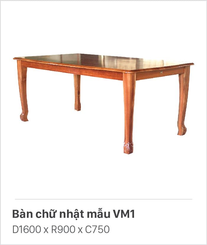 BÀN CHỮ NHẬT 1M6 VM1