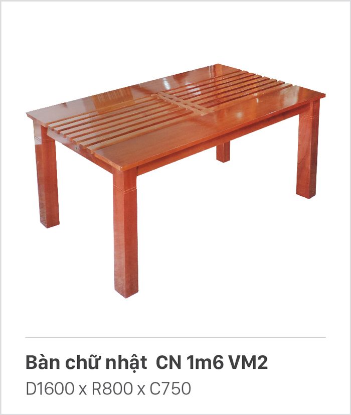BÀN CHỮ NHẬT 1M6 VM2