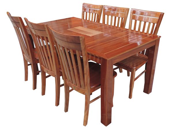 BỘ BÀN ĂN 1M6 HN2 + 6 GHẾ 2000