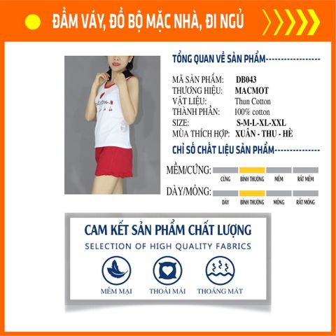  DB043 - [HÌNH SHOP TỰ CHỤP] Bộ đồ nữ mặc nhà thun cotton xinh xắn đáng yêu, có thể mặc đi chơi dạo phố, làm đồ đi ngủ. 