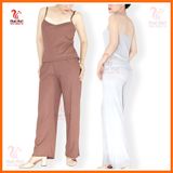  Bộ đồ mặc nhà thun cotton áo 2 dây quần dài, có thể làm đồ đi ngủ dễ thương.Thời trang Macmot 