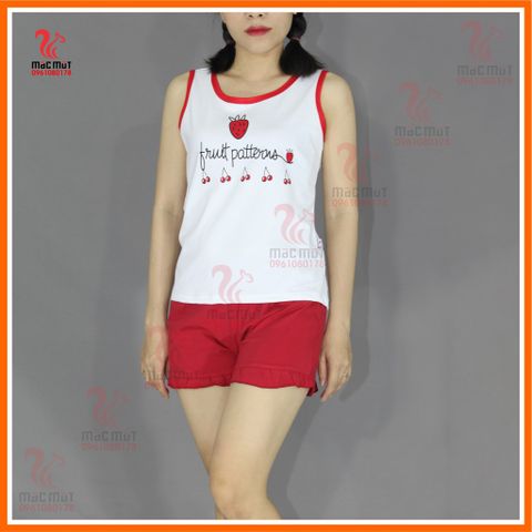  DB043 - [HÌNH SHOP TỰ CHỤP] Bộ đồ nữ mặc nhà thun cotton xinh xắn đáng yêu, có thể mặc đi chơi dạo phố, làm đồ đi ngủ. 