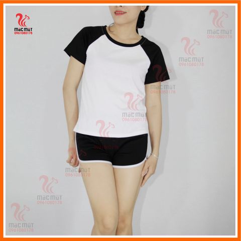  DB030 - [HÌNH SHOP TỰ CHỤP] Bộ đồ nữ mặc nhà thun cotton xinh xắn đáng yêu, có thể mặc đi chơi dạo phố, làm đồ đi ngủ. 