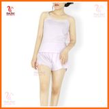  Bộ đồ mặc nhà áo dây quần ngắn thun cotton bo gân dễ thương, có thể làm đồ đi ngủ đáng yêu. Thời trang Macmot 