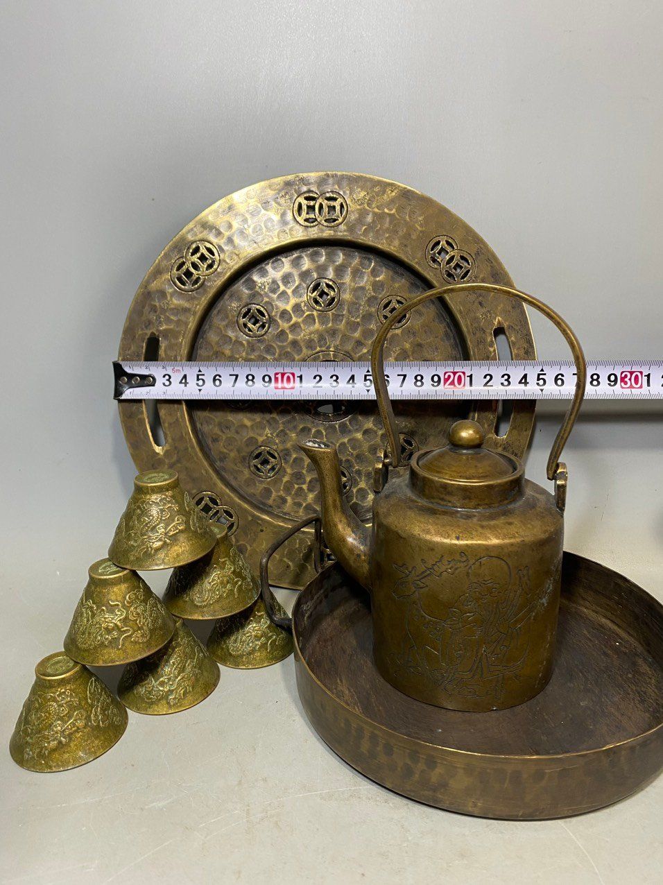BỘ ẤM TRÀ ĐỒNG CŨ