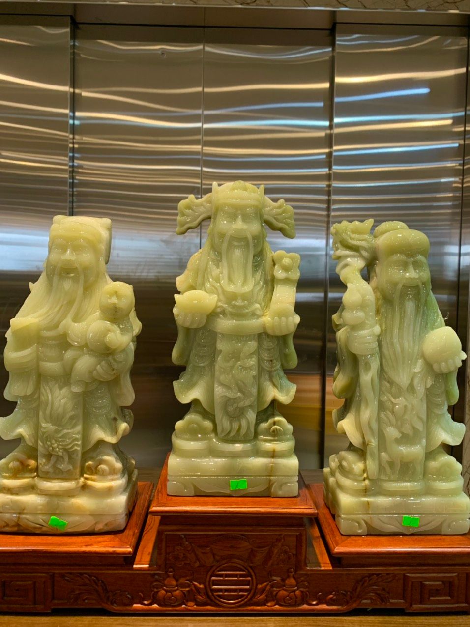Bộ tam đa phúc lộc thọ ngọc onyx xanh