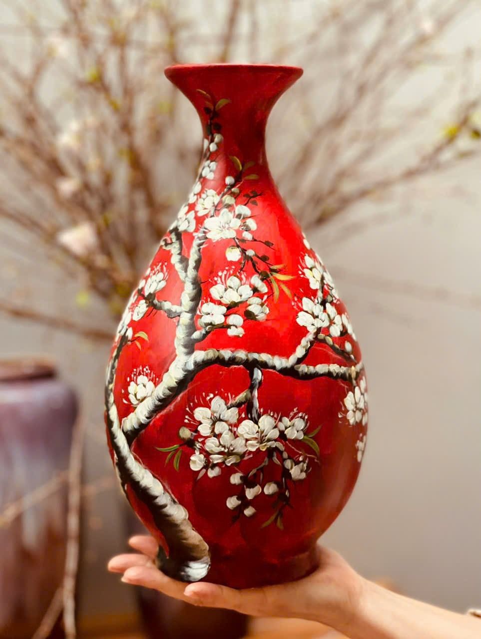 BÌNH GỐM HOA MAI