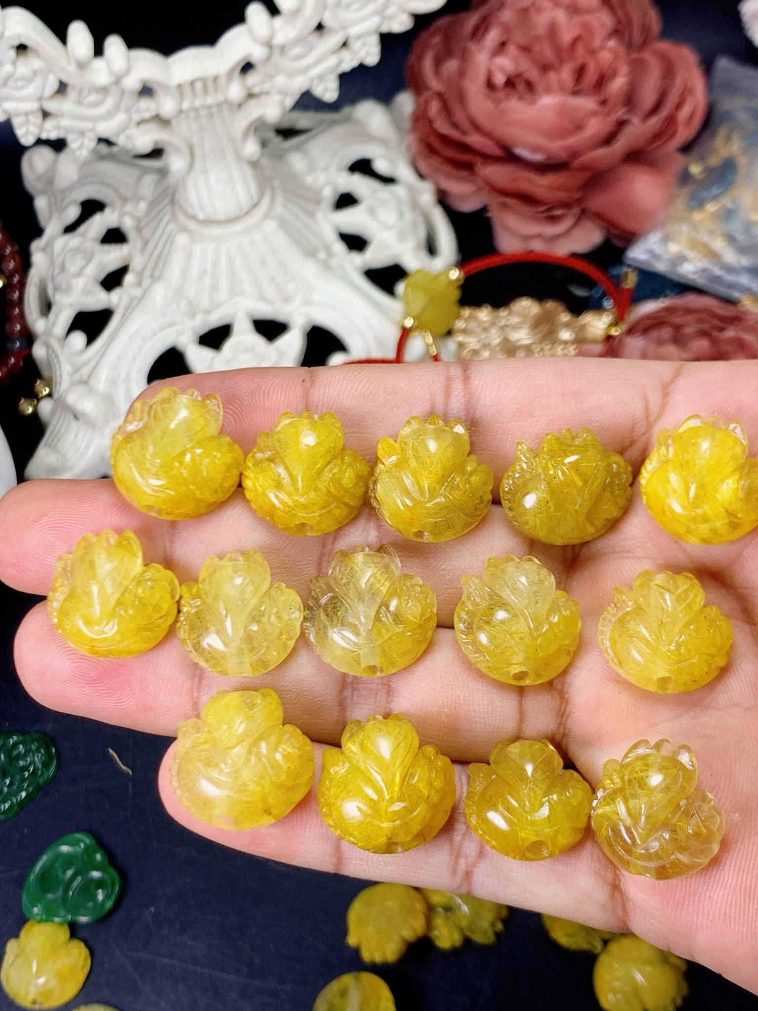 Hồ ly thạch anh tóc xuyên cáp loại đẹp e về thêm cho khách lựa ạ