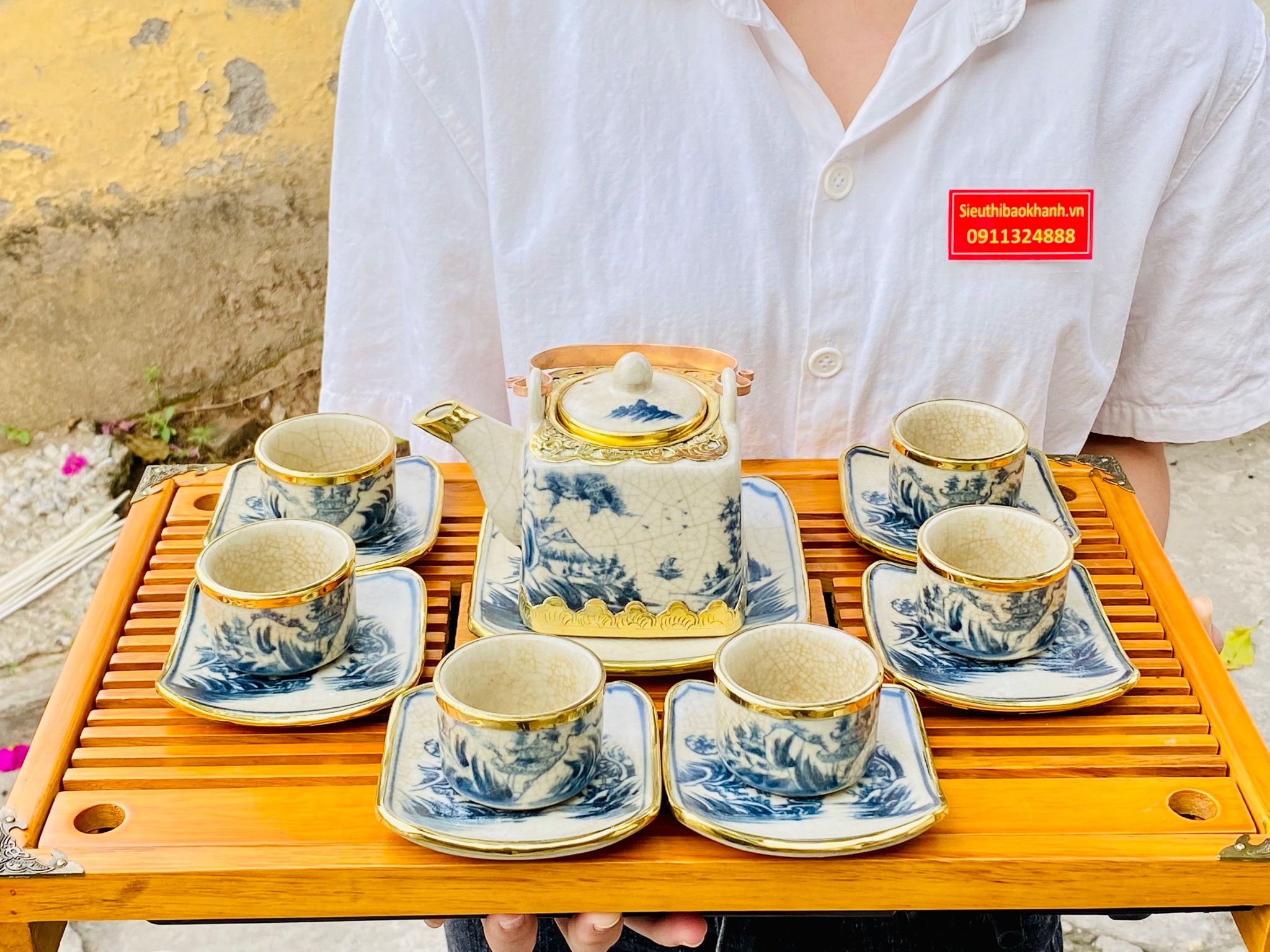 BỘ ẤM CHÉN BỌC ĐỒNG