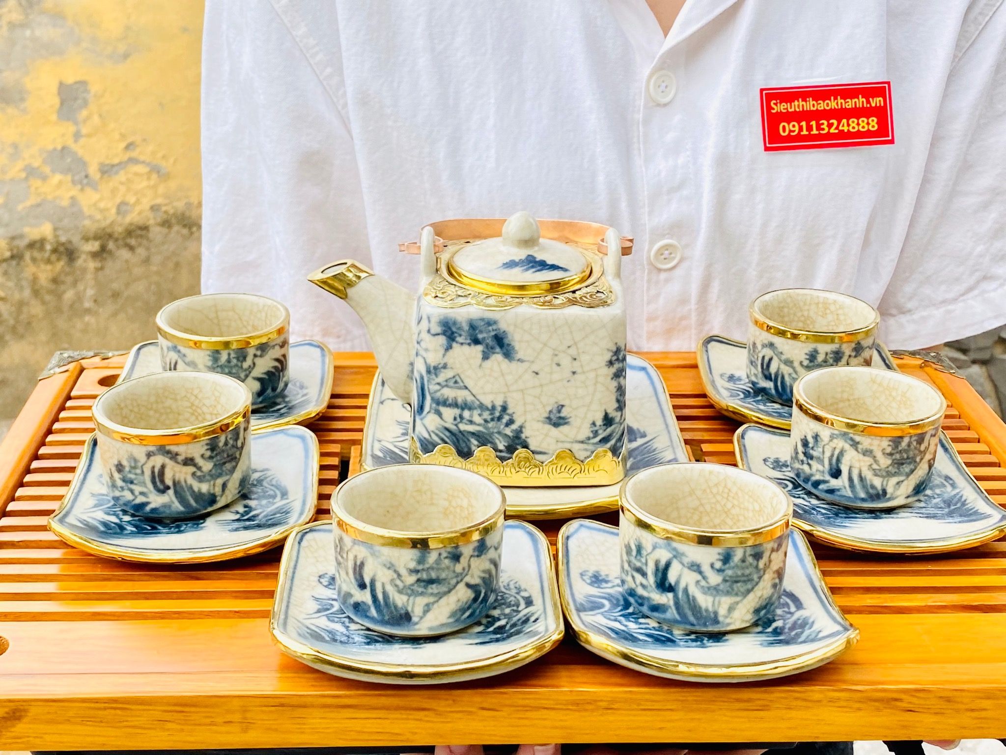 BỘ ẤM CHÉN BỌC ĐỒNG