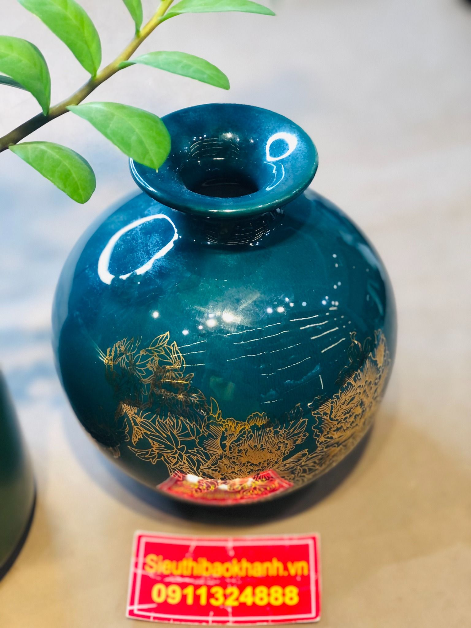 Bình Hút Tài Lộc Chim Công Mẫu Đơn