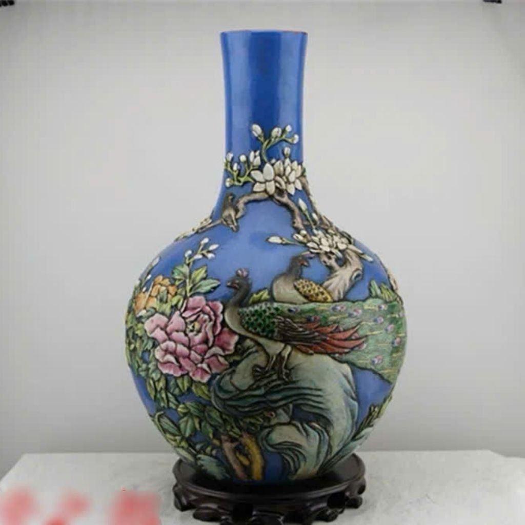 Bình gốm cổ men lam BKCECN-9224