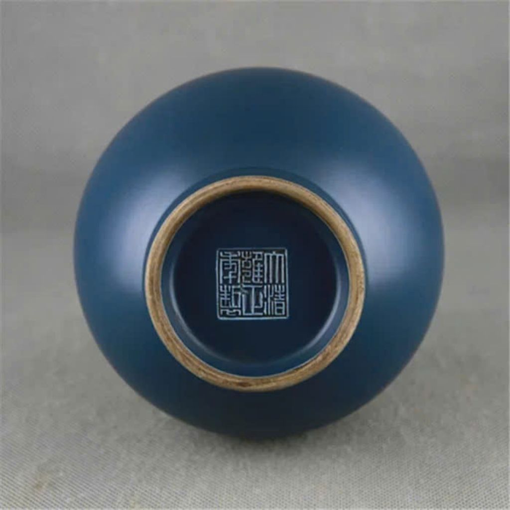 Bình gốm thiên cầu men lam BKCECN-9225
