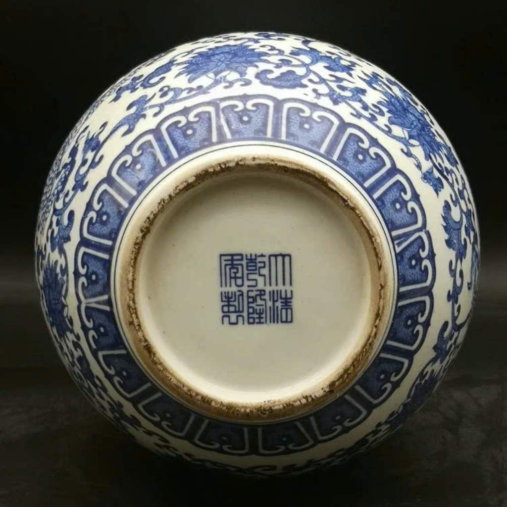Bình gốm Song Long Xuyên Hoa men lam xanh BKCECN-9239