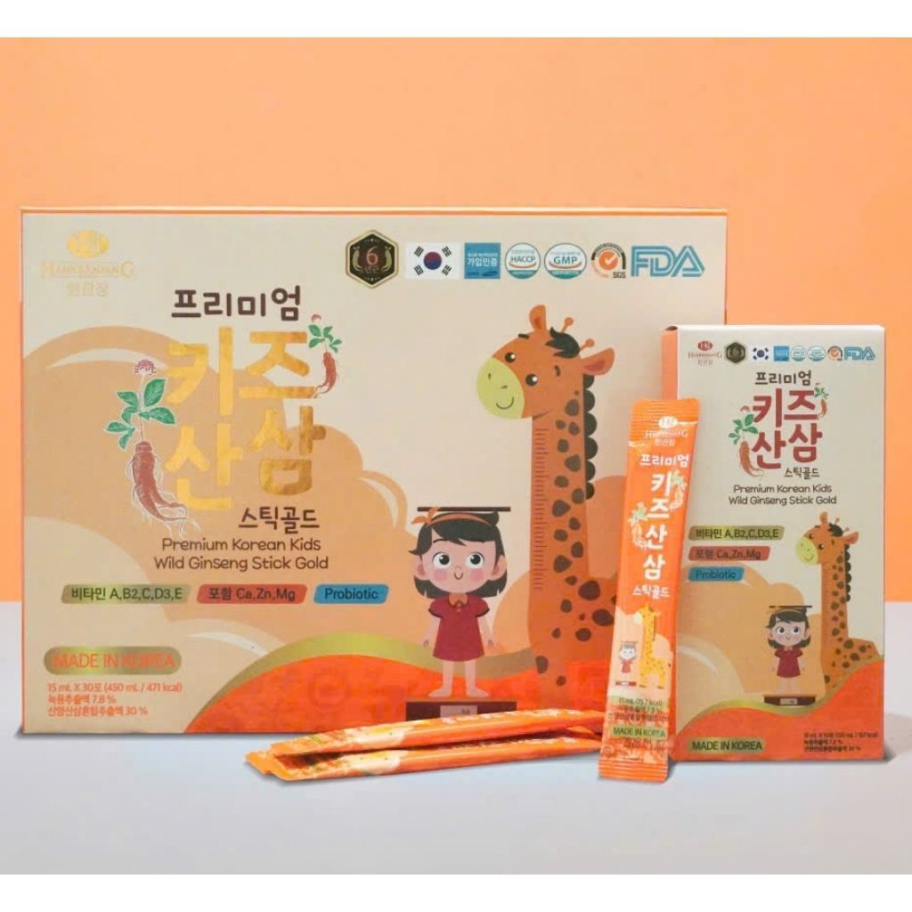 Nước sâm Premium Korean Kids Wild Ginseng Stick Gold BKHEKR-9117
