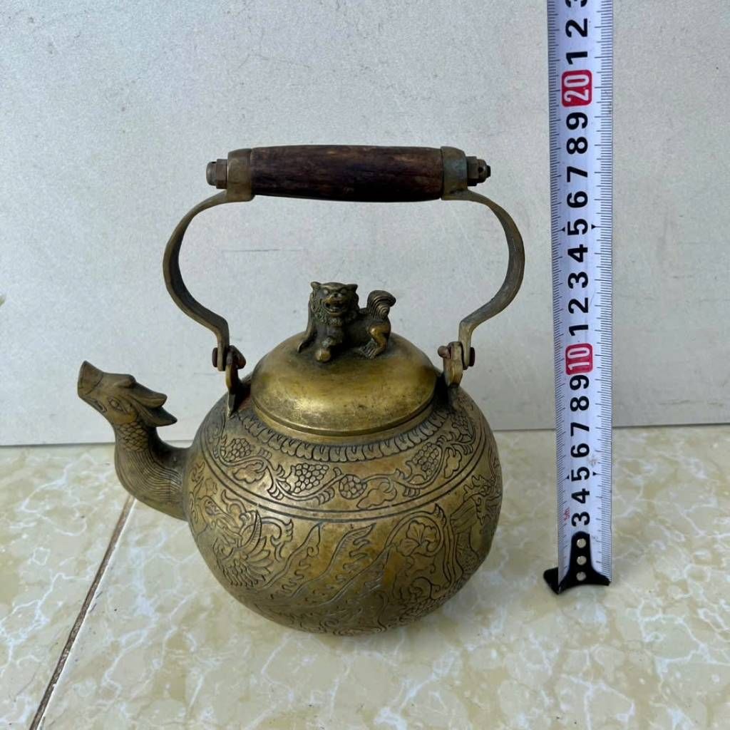 Ấm Đồng Cũ Trạm Rồng Phụng BKMEVN-9100
