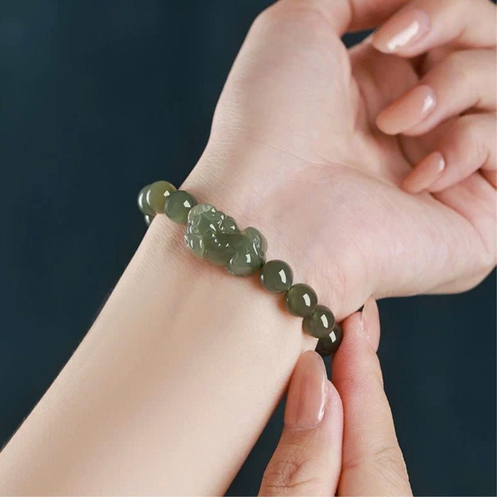 Vòng Tỳ Hưu ngọc xanh 6mm BKSTCN-9174