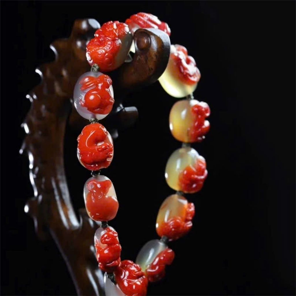 Vòng tay mã não đỏ BKSTCN-9177