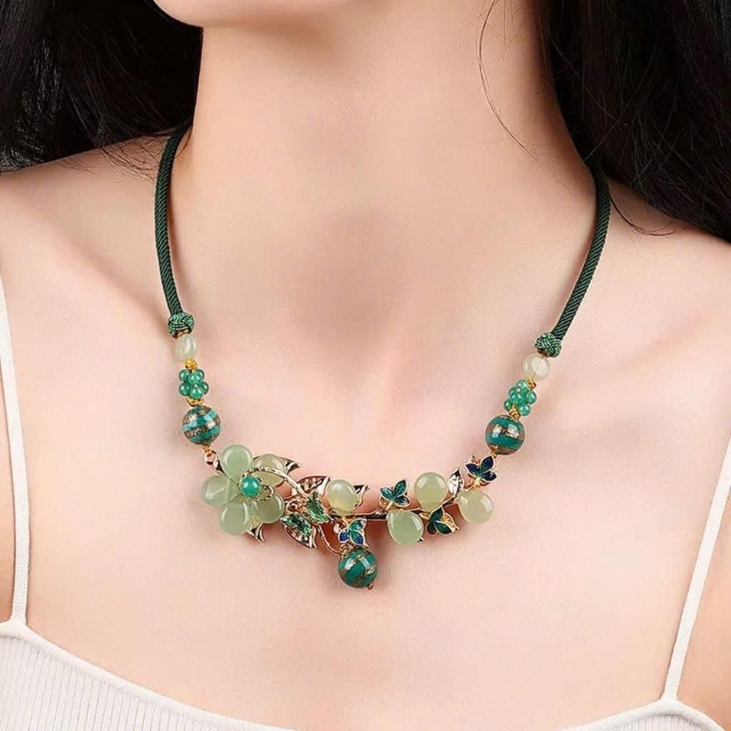 Vòng cổ đá quý màu xanh lá cây BKSTCN-9185