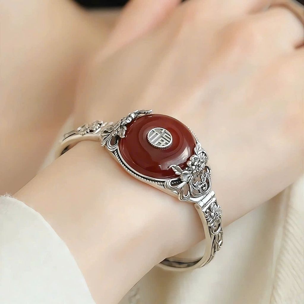 Vòng tay bạc 925 hoa mẫu đơn BKSTCN-9204