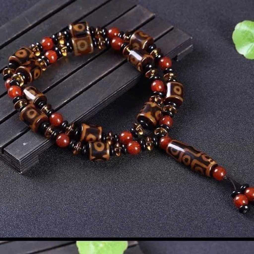 Vòng tay Tây Tạng Dzi họa tiết 3 mắt và 9 mắt DZI BKSTCN-9210