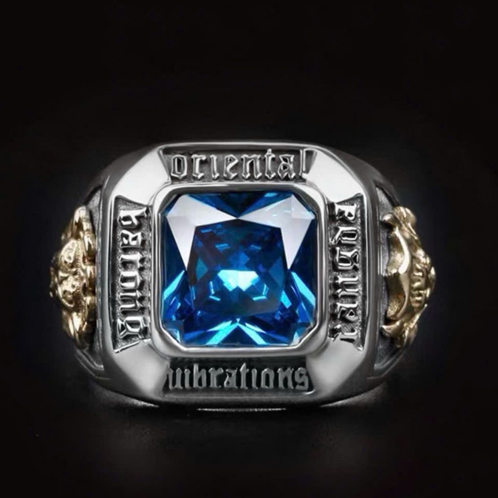 NHẪN NAM VUÔNG ZIRCON XANH DƯƠNG BKSTCN-9096