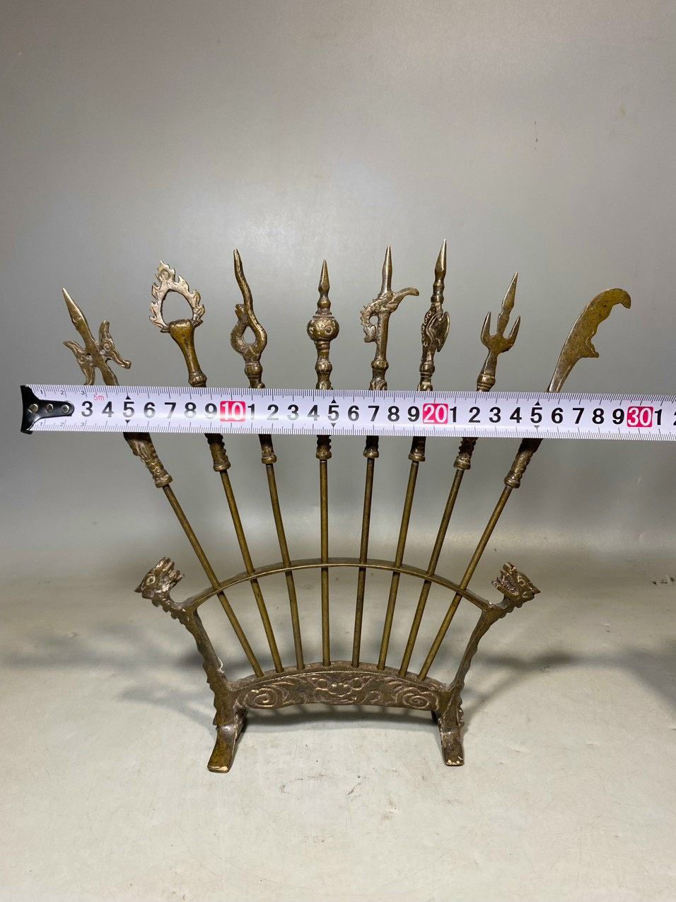 Bộ Bát Bửu - Chấp Kích Bằng Đồng Cao 27cm