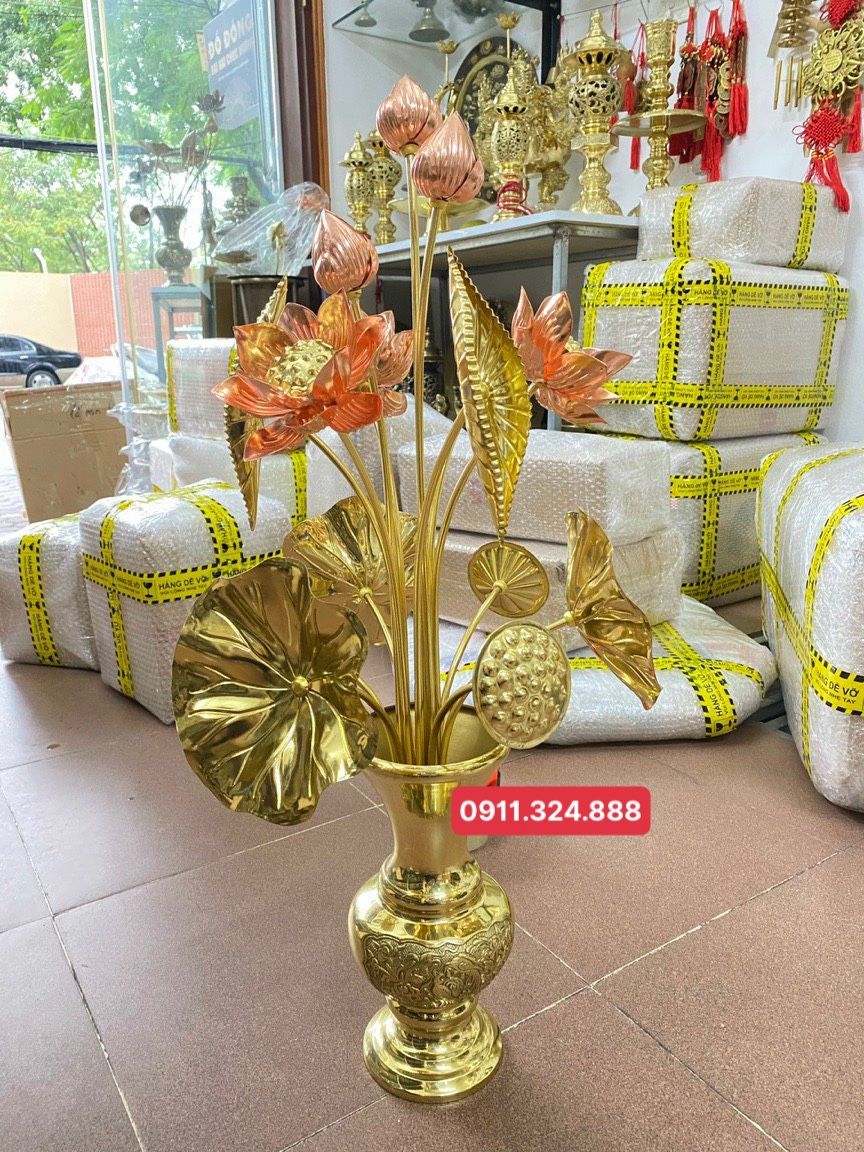 Bó Hoa Sen Đồng Vàng Nguyên Chất Cao Cấp