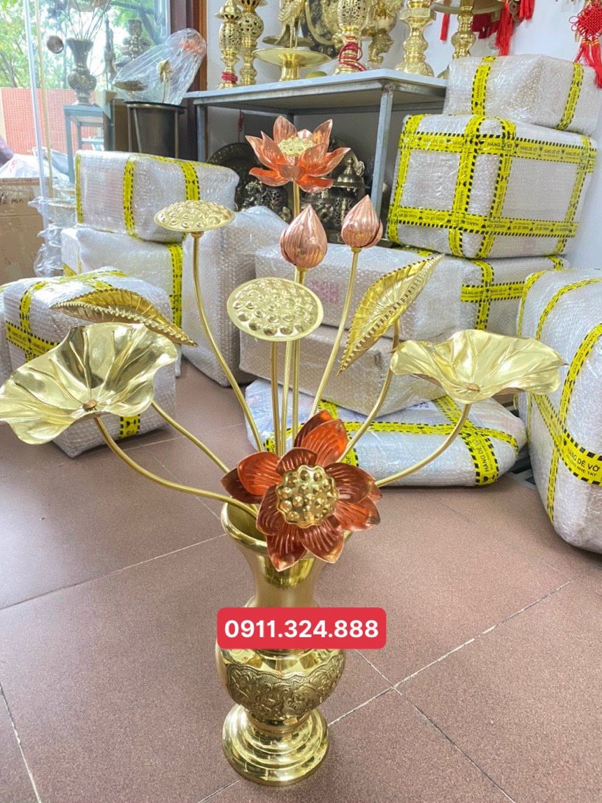 Bó Hoa Sen Đồng Vàng Nguyên Chất Cao Cấp