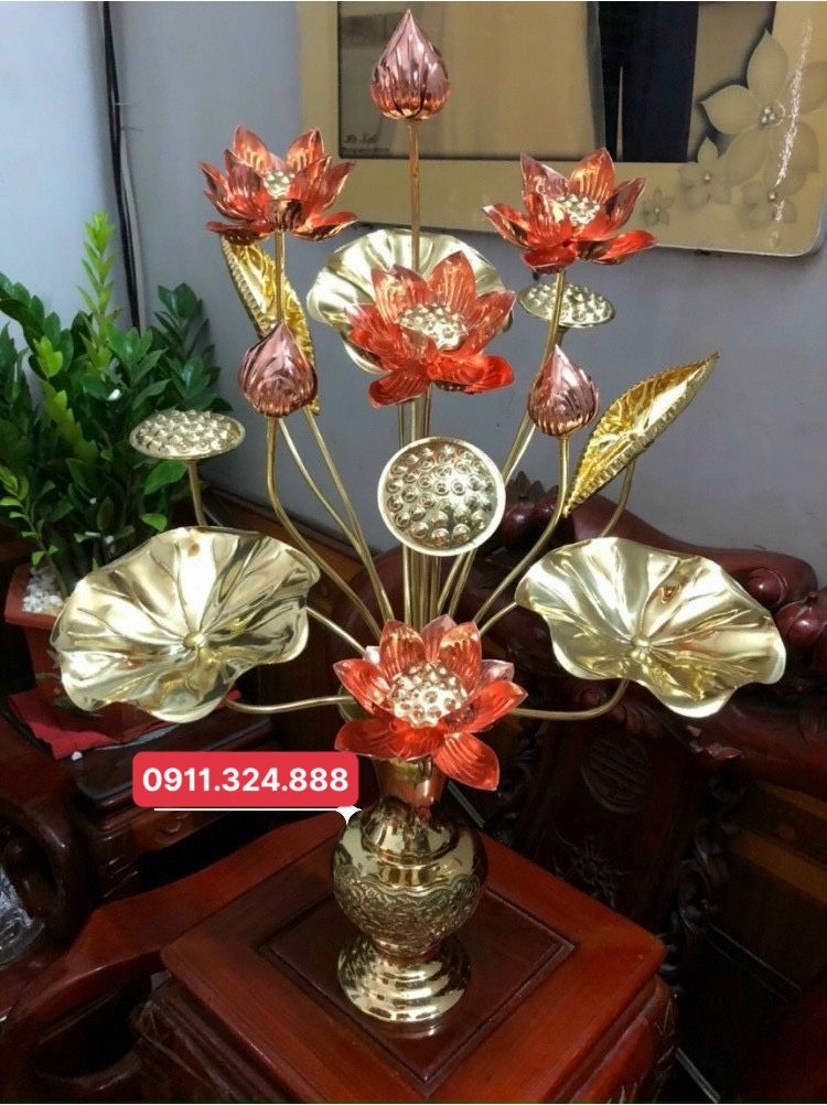 Bó Hoa Sen Đồng Vàng Nguyên Chất Cao Cấp