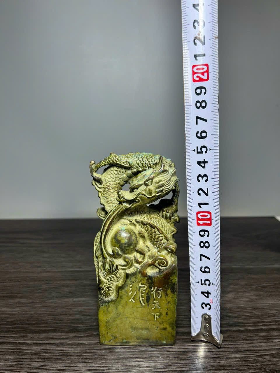 Cửu Long Kim Ấn Bằng Đồng Thau Hun Cổ Phong Thuỷ Cao Cấp