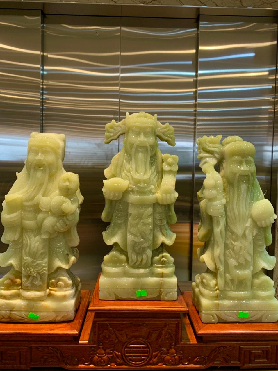 Bộ tam đa phúc lộc thọ ngọc onyx xanh