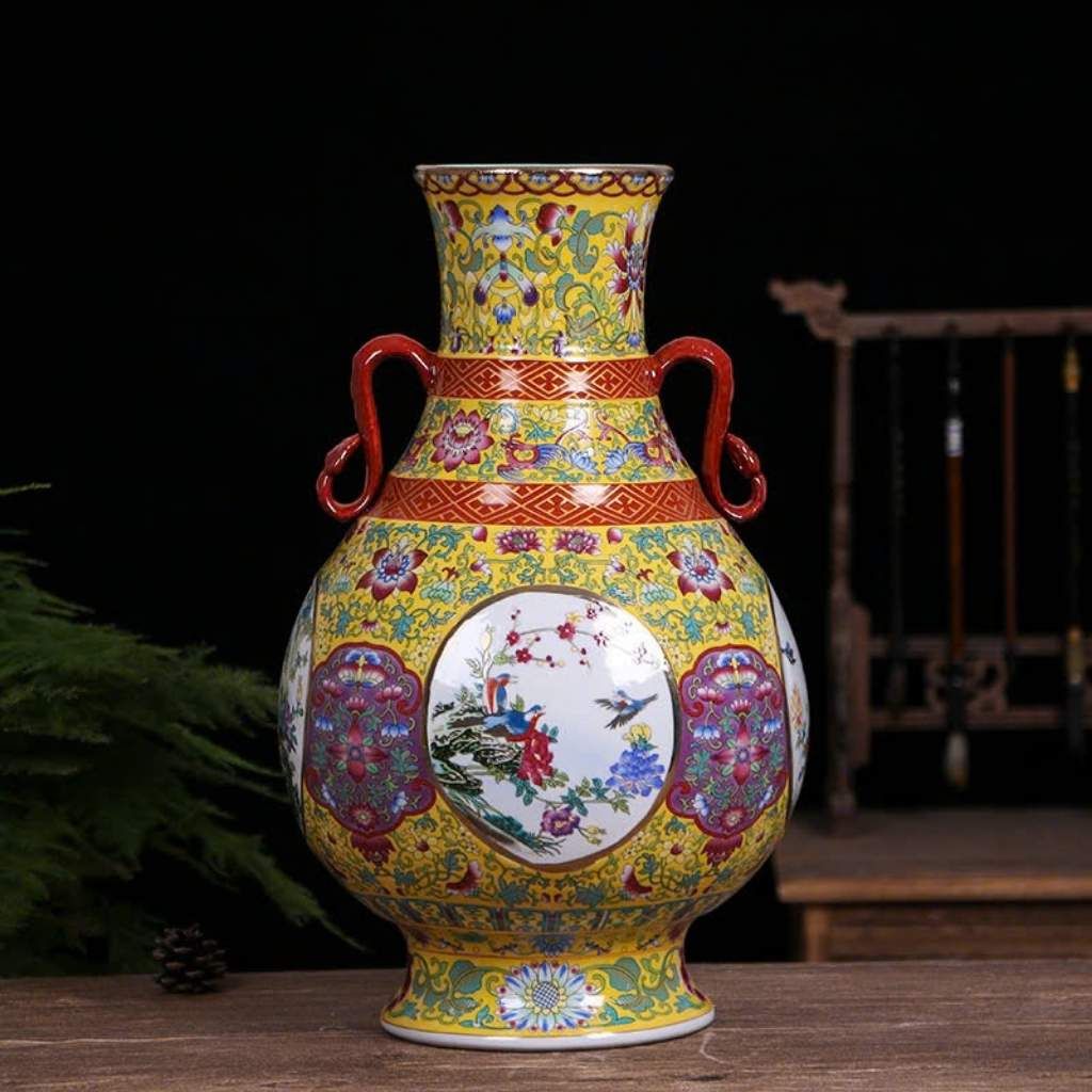 Bình gốm hoa điểu BKCECN-9148