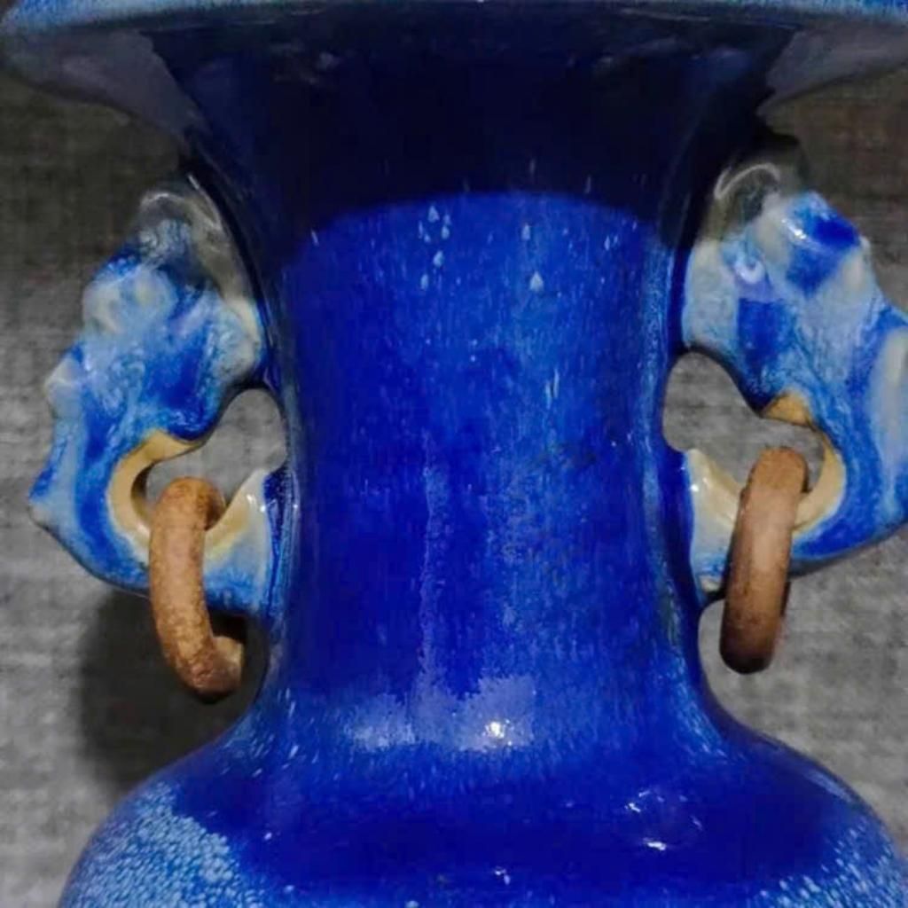 Bình gốm men xanh cobal BKCECN-9149