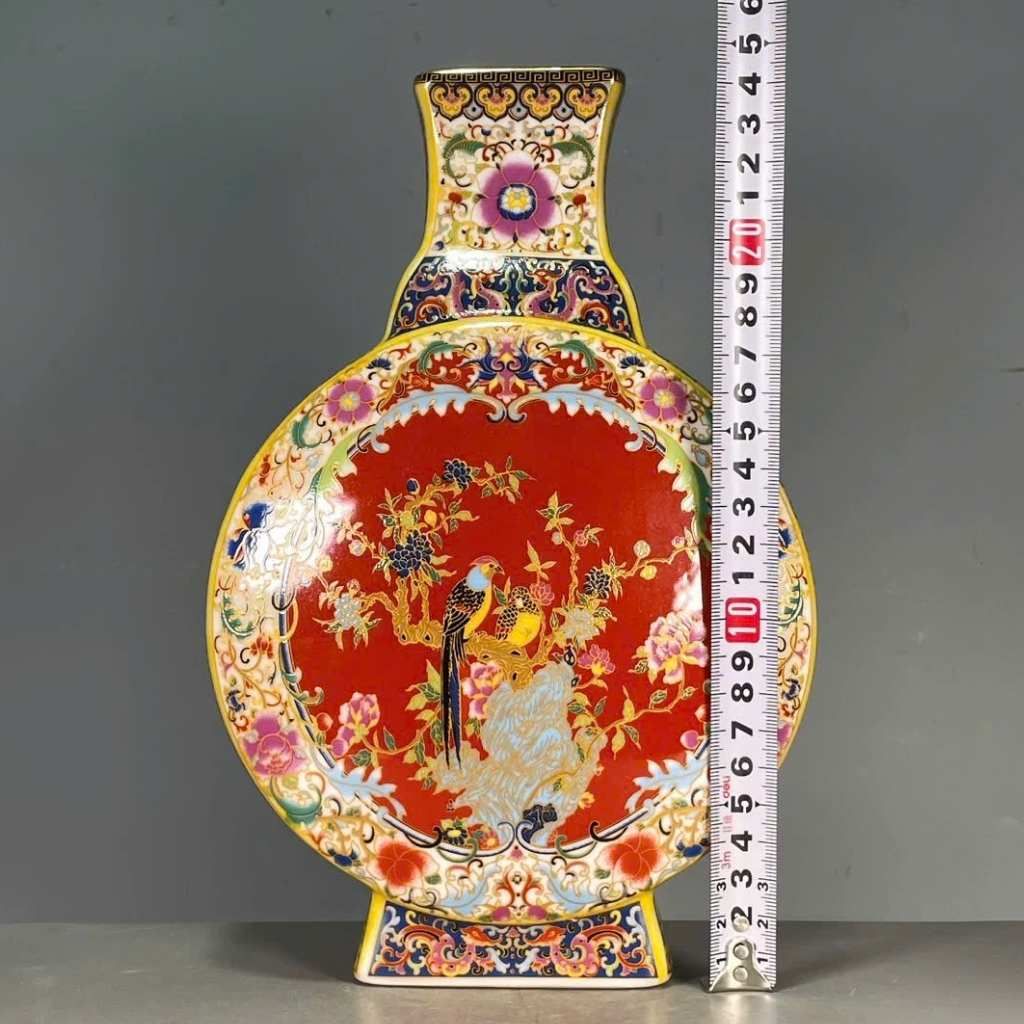 Bình gốm hồng họa tiết Chim én mùa xuân BKCECN-9178