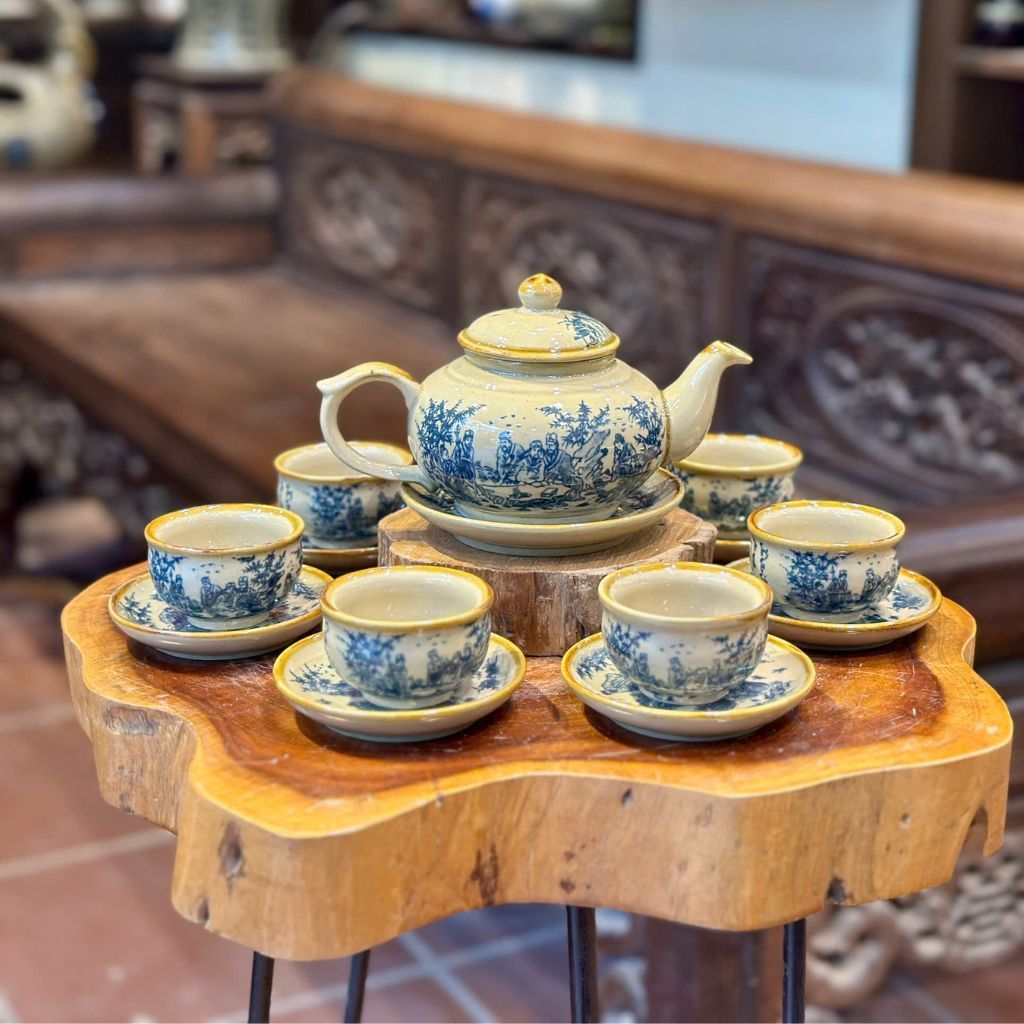 Bộ ấm chén trúc lâm thất hiền BKCEVN-9077